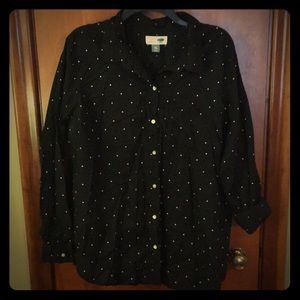Black and White Polka Dot Button Up Shirt